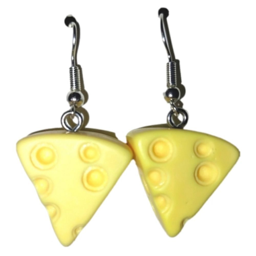 Yellow Super cute cheese earrings For Adults And Kids